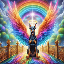 Load image into Gallery viewer, Diamond Painting - Full Round - Rainbow angel Doberman (40*40CM)