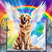 Load image into Gallery viewer, Diamond Painting - Full Round - Rainbow angel golden retriever (40*40CM)