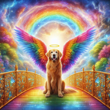 Load image into Gallery viewer, Diamond Painting - Full Round - Rainbow angel dog (40*40CM)
