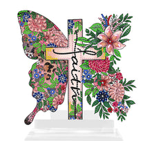 Load image into Gallery viewer, Acrylic Butterfly and Faith Table Top Diamond Painting Ornament Kits for Home
