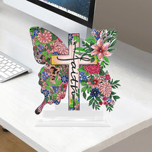 Load image into Gallery viewer, Acrylic Butterfly and Faith Table Top Diamond Painting Ornament Kits for Home