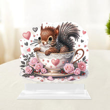 Load image into Gallery viewer, Acrylic Squirrel In Cup Table Top Diamond Painting Ornament Kits for Home Decor