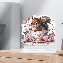 Load image into Gallery viewer, Acrylic Squirrel In Cup Table Top Diamond Painting Ornament Kits for Home Decor