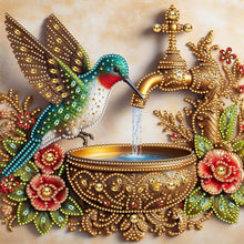 Load image into Gallery viewer, Diamond Painting - Partial Special Shaped - Hummingbird drinking water (30*30CM)
