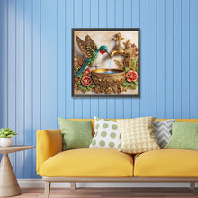 Load image into Gallery viewer, Diamond Painting - Partial Special Shaped - Hummingbird drinking water (30*30CM)