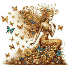 Load image into Gallery viewer, Diamond Painting - Partial Special Shaped - Butterfly girl (30*30CM)