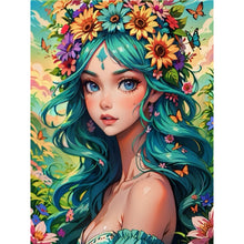 Load image into Gallery viewer, Diamond Painting - Full Round - Wreath and girl (30*40CM)