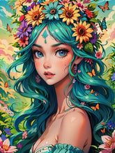 Load image into Gallery viewer, Diamond Painting - Full Round - Wreath and girl (30*40CM)