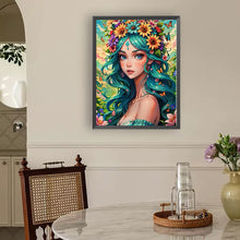 Load image into Gallery viewer, Diamond Painting - Full Round - Wreath and girl (30*40CM)