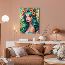 Load image into Gallery viewer, Diamond Painting - Full Round - Wreath and girl (30*40CM)