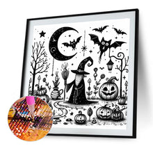 Load image into Gallery viewer, Diamond Painting - Full Round - Black and white Halloween (40*40CM)