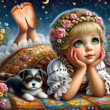 Load image into Gallery viewer, 4pcs Round Diamond Painting Set - Girl (30*30CM)