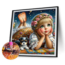 Load image into Gallery viewer, 4pcs Round Diamond Painting Set - Girl (30*30CM)