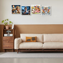 Load image into Gallery viewer, 4pcs Round Diamond Painting Set - Girl (30*30CM)