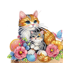 Load image into Gallery viewer, Wooden Special Shaped Warm Cat Family Diamond Art Craft Wall Hooks Home Decor