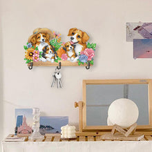 Load image into Gallery viewer, Wooden Special Shaped Warm Dog Family Diamond Art Craft Wall Hooks Home Decor