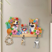 Load image into Gallery viewer, Wooden Special Shaped Three Dogs Family Diamond Art Craft Wall Hooks Home Decor