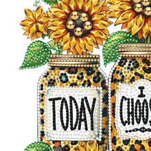 Load image into Gallery viewer, Wooden Special Shaped Leopard Print Sunflowers Diamond Art Craft Wall Hooks