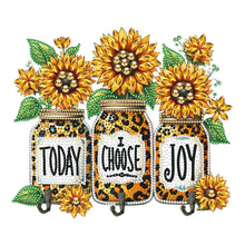 Load image into Gallery viewer, Wooden Special Shaped Leopard Print Sunflowers Diamond Art Craft Wall Hooks