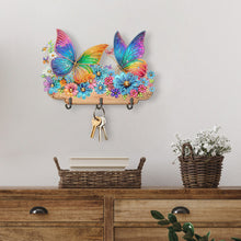 Load image into Gallery viewer, Wooden Special Shaped Flowers Butterflies Diamond Art Craft Wall Hooks for Home