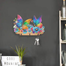 Load image into Gallery viewer, Wooden Special Shaped Flowers Butterflies Diamond Art Craft Wall Hooks for Home