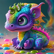 Load image into Gallery viewer, 4pcs Round Diamond Painting Set - Cartoon animals (30*30CM)