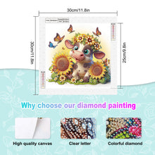 Load image into Gallery viewer, Diamond Painting - Partial Special Shaped - Sunflower cow (30*30CM)
