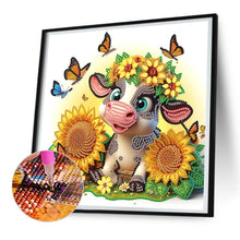 Load image into Gallery viewer, Diamond Painting - Partial Special Shaped - Sunflower cow (30*30CM)