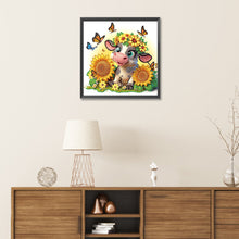 Load image into Gallery viewer, Diamond Painting - Partial Special Shaped - Sunflower cow (30*30CM)