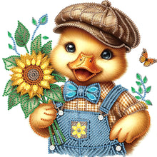 Load image into Gallery viewer, Diamond Painting - Partial Special Shaped - Sunflower duck (30*30CM)