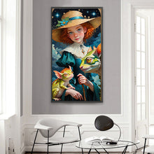 Load image into Gallery viewer, Diamond Painting - Full Round - Girl and dinosaur (40*75CM)