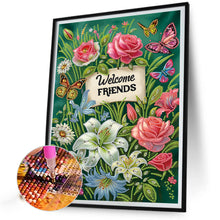 Load image into Gallery viewer, Diamond Painting - Partial Special Shaped - Welcome garden calligraphy and painting (30*40CM)
