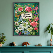 Load image into Gallery viewer, Diamond Painting - Partial Special Shaped - Welcome garden calligraphy and painting (30*40CM)