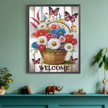 Load image into Gallery viewer, Diamond Painting - Partial Special Shaped - Welcome garden calligraphy and painting (30*40CM)