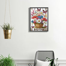 Load image into Gallery viewer, Diamond Painting - Partial Special Shaped - Welcome garden calligraphy and painting (30*40CM)