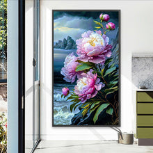 Load image into Gallery viewer, AB Diamond Painting - Full Square - Peony flower scenery (40*70CM)