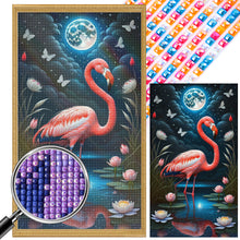 Load image into Gallery viewer, AB Diamond Painting - Full Square - Flamingo lotus scenery (40*70CM)