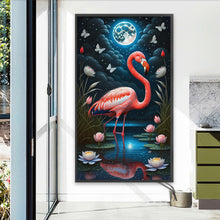 Load image into Gallery viewer, AB Diamond Painting - Full Square - Flamingo lotus scenery (40*70CM)