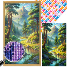 Load image into Gallery viewer, AB Diamond Painting - Full Square - Woods and mountains and rivers scenery (40*70CM)