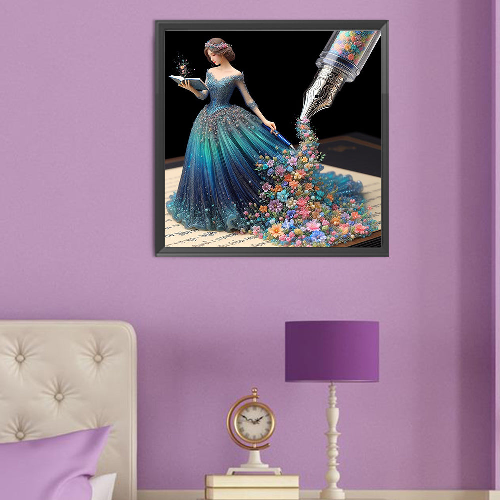 Diamond Painting - Full Round - Elegant lady under the pen (50*50CM)