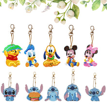 Load image into Gallery viewer, 10Pcs Acrylic Special Shaped Cartoon Theme Diamond Painting Art Keychain Pendant