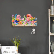 Load image into Gallery viewer, Wooden Bird Flower Special Shape Diamond Painting Hanging Hooks for Home Decor