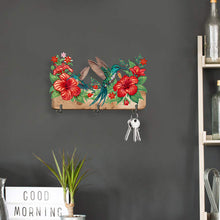 Load image into Gallery viewer, Wooden Hummingbird Flower Special Shape Diamond Painting Hanging Hooks for Decor