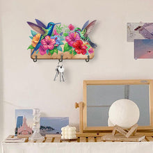 Load image into Gallery viewer, Wooden Hummingbird Flower Special Shape Diamond Painting Hanging Hooks for Decor