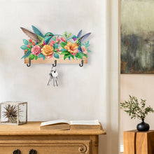 Load image into Gallery viewer, Wooden Hummingbird Rose Special Shape Diamond Painting Hanging Hooks for Decor