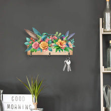 Load image into Gallery viewer, Wooden Hummingbird Rose Special Shape Diamond Painting Hanging Hooks for Decor