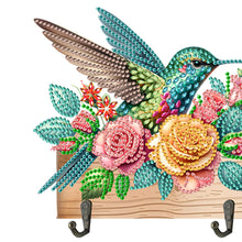Load image into Gallery viewer, Wooden Hummingbird Rose Special Shape Diamond Painting Hanging Hooks for Decor