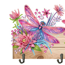 Load image into Gallery viewer, Wooden Dragonfly Flower Special Shape Diamond Painting Hanging Hooks for Decor