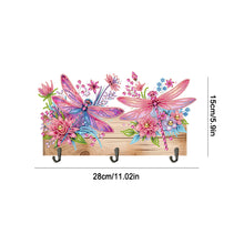 Load image into Gallery viewer, Wooden Dragonfly Flower Special Shape Diamond Painting Hanging Hooks for Decor