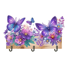 Load image into Gallery viewer, Wooden Butterfly Flower Special Shape Diamond Painting Hanging Hooks for Decor